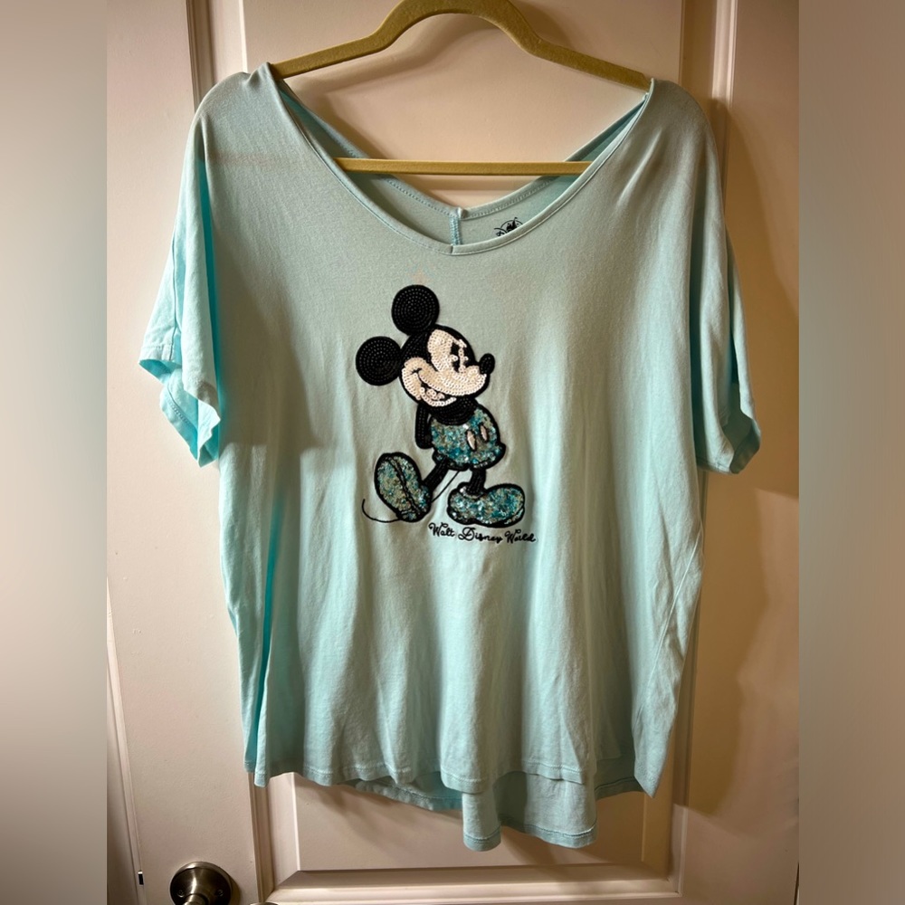 #35. Disney Embroidered Sequined Medium Mickie Mouse TShirt Size M